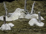 "RETIRED & BRAND NEW" Build-a-Rama 1:32 Hand Painted WWII Deluxe "Winter" War Torn Tree Terrain Set (3 Piece Set)
