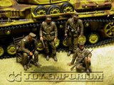 "BRAND NEW" Custom Built - Hand Painted & Weathered 1:35 WWII Deluxe German "Panzergrenadier - Africa" Soldier Set (4 Figure Set)