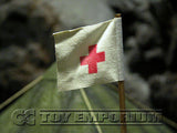 "RETIRED & BRAND NEW" Build-a-Rama 1:32 Scale Hand Painted WWII Field Hospital Flag Pole Set