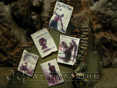 "BRAND NEW" Build-a-Rama 1:32 WWII Deluxe German Poster Set (9 Piece Set)