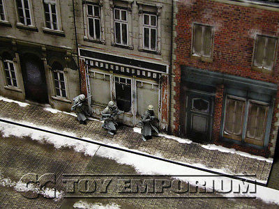 "BRAND NEW"  Build-a-Rama Deluxe WWII "Photo Real" Winter Color Facade #2 w/Sidewalk