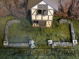 "BRAND NEW" 1:32 Custom Painted Deluxe Stone Wall w/Posts Exclusive Set (10 Piece Set)