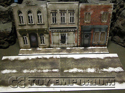 "BRAND NEW"  Build-a-Rama Deluxe WWII "Photo Real" Winter Cobble Stone Road Set (2 Piece Set)