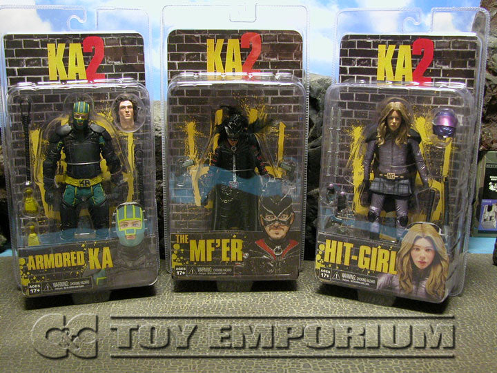 "BRAND NEW & SOLD OUT" NECA Kick Ass 2 Series 2 Action Figure Set (3) MINT On Card