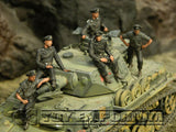 "BRAND NEW" Custom Built - Hand Painted & Weathered 1:35 WWII German "Tank Crew, France , 1940" Soldier Set (5 Figure Set)