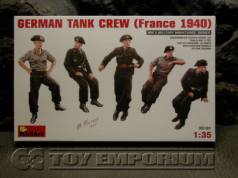 "BRAND NEW" Mini Art Models 1:35 Scale Deluxe WWII "German Tank Crew, France, 1940" Model Kit