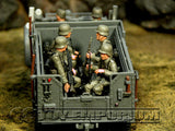 "BRAND NEW" Custom Built & Hand Painted 1:35 WWII German "Off To The Front - Vehicle Riders" Set (6 Figure Set)