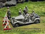 "BRAND NEW" Custom Built - Hand Painted & Weathered 1:35 WWII German Sd Kfz.2 Police Car Set With 5  Figures
