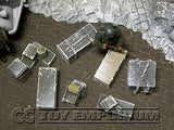 "RETIRED & BRAND NEW" Build-a-Rama 1:32 Hand Painted WWII Deluxe "Winter" Crate, Gear & Box Set (7 Piece Set)