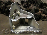 "RETIRED & BRAND NEW" Build-a-Rama RETIRED 1:32 Hand Painted WWII "Winter" Deluxe 2 Story Garage Ruin
