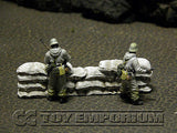 "RETIRED & BRAND NEW" Build-a-Rama 1:32 Hand Painted WWII "Winter" Sandbag Wall Straight Section