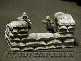 "RETIRED & BRAND NEW" Build-a-Rama 1:32 Hand Painted WWII "Winter" Sandbag Wall Gun Position Section