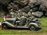 "BRAND NEW" Custom Built - Hand Painted & Weathered 1:35 WWII German Sd Kfz.2 Police Car Set With 5  Figures