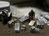 "RETIRED & BRAND NEW" Build-a-Rama 1:32 Hand Painted WWII Deluxe "Winter" Crate, Gear & Box Set (7 Piece Set)