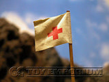 "RETIRED & BRAND NEW" Build-a-Rama 1:32 Scale Hand Painted WWII Field Hospital Flag Pole Set