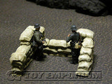 "RETIRED & BRAND NEW" Build-a-Rama 1:32 Hand Painted WWII Deluxe Sandbag Wall Gun Position Section
