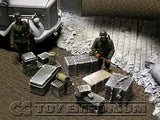 "RETIRED & BRAND NEW" Build-a-Rama 1:32 Hand Painted WWII Deluxe "Winter" Crate, Gear & Box Set (7 Piece Set)