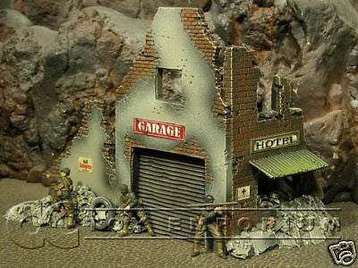 "RETIRED & BRAND NEW" Build-a-Rama 1:32 Hand Painted WWII Deluxe Street Front Facade Ruin Set (2 Piece Set)