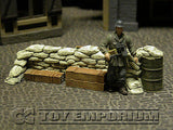 "RETIRED & BRAND NEW" Build-a-Rama 1:32 Hand Painted WWII Deluxe Sandbag Barricade Wall Section #3