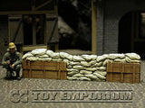 "RETIRED & BRAND NEW" Build-a-Rama 1:32 Hand Painted WWII Deluxe Sandbag Barricade Wall Section #2