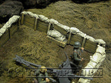 "RETIRED & BRAND NEW" Build-a-Rama 1:32 Hand Painted WWII Deluxe Sandbag Trench Wall Set #1 (5 Piece Set)
