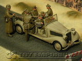 "BRAND NEW" Custom Built - Hand Painted & Weathered 1:35 WWII Deluxe German "Rommel's Staff Car" Set With 8 Figures