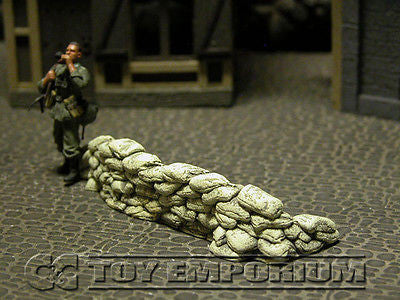 "RETIRED & BRAND NEW" Build-a-Rama 1:32 Hand Painted WWII Deluxe Sandbag Barricade Wall Section #4