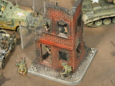 "RETIRED & BRAND NEW"  Build-a-Rama 1:32 Hand Painted WWII Deluxe 2 Story City Building Ruin