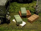 "RETIRED & BRAND NEW" Build-a-Rama 1:32 WWII Deluxe Large Ammo Crate Set #1  (5 Piece Set)