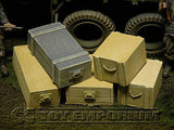 "RETIRED & BRAND NEW" Build-a-Rama 1:32 WWII Deluxe Medium Gear & Ammo Crate Set #1  (5 Piece Set)