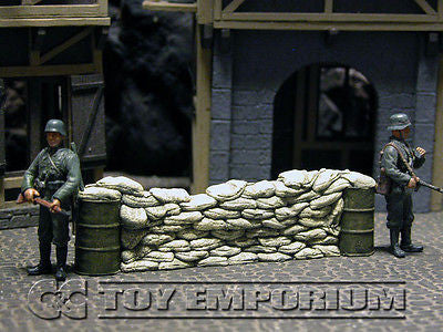 "RETIRED & BRAND NEW" Build-a-Rama 1:32 Hand Painted WWII Deluxe Sandbag Barricade Wall Section #1