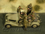 "BRAND NEW" Custom Built - Hand Painted & Weathered 1:35 WWII Deluxe German "Rommel's Staff Car" Set With 8 Figures