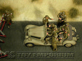 "BRAND NEW" Custom Built - Hand Painted & Weathered 1:35 WWII Deluxe German "Rommel's Staff Car" Set With 8 Figures
