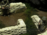 "RETIRED & BRAND NEW" Build-a-Rama 1:32 Hand Painted WWII Deluxe Straight Sandbag Wall Set #1 (5 Piece Set)