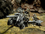 "BRAND NEW" Custom Built - Hand Painted & Weathered 1:35 WWII Deluxe German sFH 18 Howitzer & Limber w/ 6 Man Gun Crew