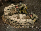 "RETIRED & BRAND NEW" Build-a-Rama 1:32 Hand Painted WWII Mortar Pit Set (2 Piece Set)