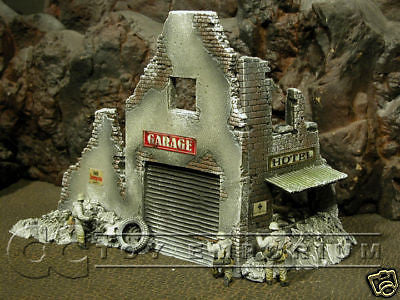 "RETIRED & BRAND NEW" Build-a-Rama 1:32 Hand Painted WWII Deluxe "Winter" Street Front Facade Ruin Set (2 Piece Set)
