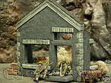 "RETIRED" Pro Built - Hand Painted & Weathered 1:35 WWII Custom German Workshop Ruin