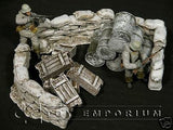 "RETIRED & BRAND NEW" Build-a-Rama 1:32 Hand Painted WWII "Winter" Sandbag Wall Set (3 Piece Set)