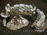 "RETIRED  & BRAND NEW" Build-a-Rama 1:32 Hand Painted WWII "Winter" Mortar Pit Set (2 Piece Set)