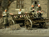 "BRAND NEW" Custom Built & Hand Painted 1:35 WWII German Wooden Cart w/ 5 Soldiers