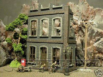 "RETIRED" Hand Painted & Weathered "COMPLETELY ASSEMBLED" 1:35 WWII Custom 3 Story Home Ruin