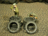 "RETIRED& BRAND NEW" Build-a-Rama 1:32 Hand Painted WWII Tire Set (4 Piece Set)