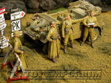 "BRAND NEW" Custom Built - Hand Painted & Weathered 1:35 WWII German DAK "Feldgendarmerie + 2 Authentic Wooden Sign Posts" Soldier Set (4 Figure Set)