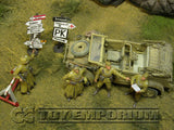 "BRAND NEW" Custom Built - Hand Painted & Weathered 1:35 WWII German DAK "Feldgendarmerie + 2 Authentic Wooden Sign Posts" Soldier Set (4 Figure Set)