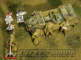 "BRAND NEW" Custom Built - Hand Painted & Weathered 1:35 WWII German DAK "Feldgendarmerie + 2 Authentic Wooden Sign Posts" Soldier Set (4 Figure Set)