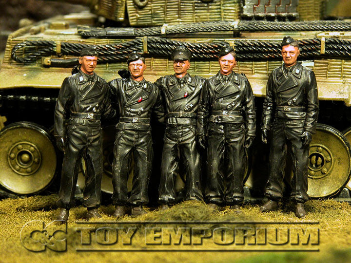 "BRAND NEW" Custom Built - Hand Painted & Weathered 1:35 WWII German "Michael Wittmann's Tiger 1 Ace Crew" Soldier Set (5 Figure Set)