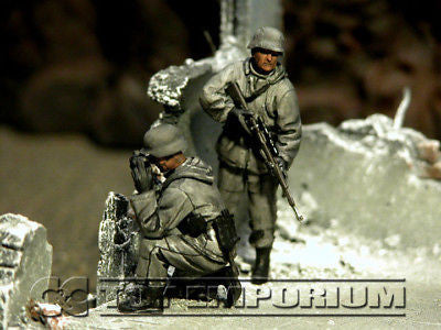 "BRAND NEW" Custom Built - Hand Painted & Weathered 1:35 WWII German Winter Sniper Team Set (2 Figure Set)