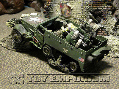 VERY RARE!  Forces Of Valor Custom "Battled Damaged" WWII US M16 "MG" Half Track