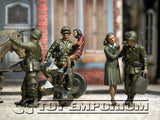 "BRAND NEW" Custom Built - Hand Painted & Weathered 1:35 WWII US Soldier Set "Hold UP" w/ Wooden Cart & Horses (6 Figure Set)